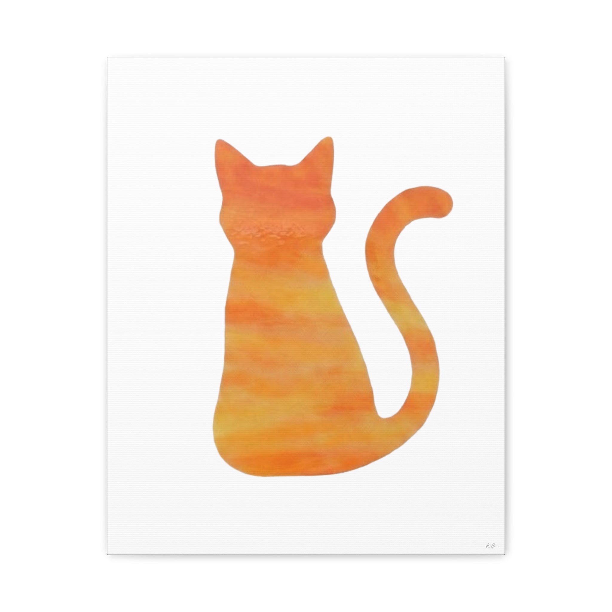 Ombre Color Cat Silhouette Wall Art Print
