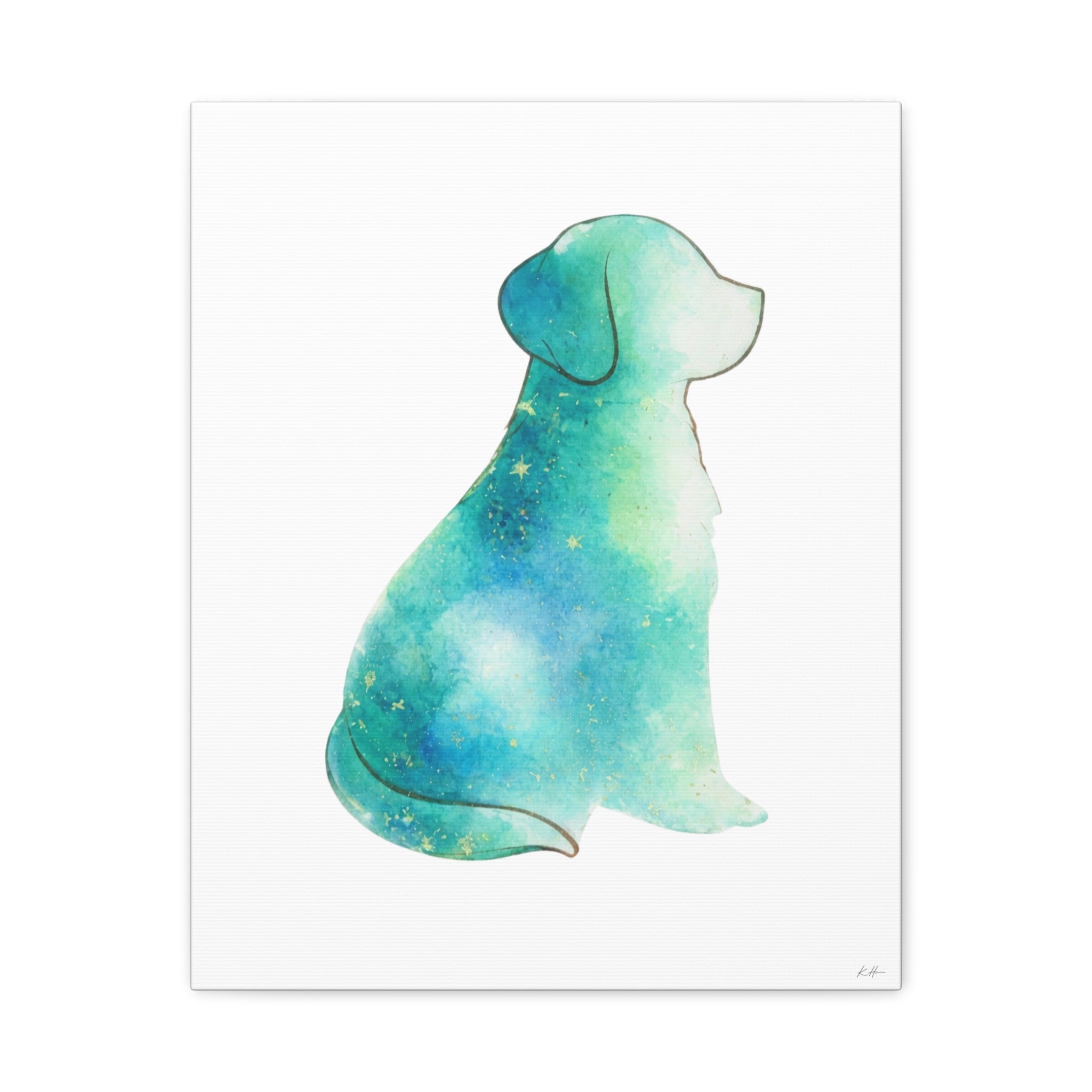 Watercolor-Style Dog Silhouette Wall Art Print