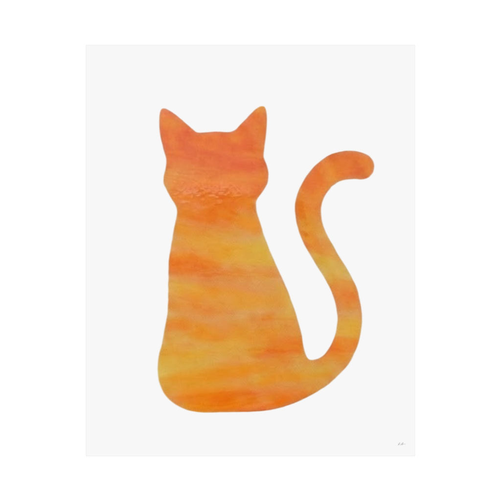 Ombre Color Cat Silhouette Poster