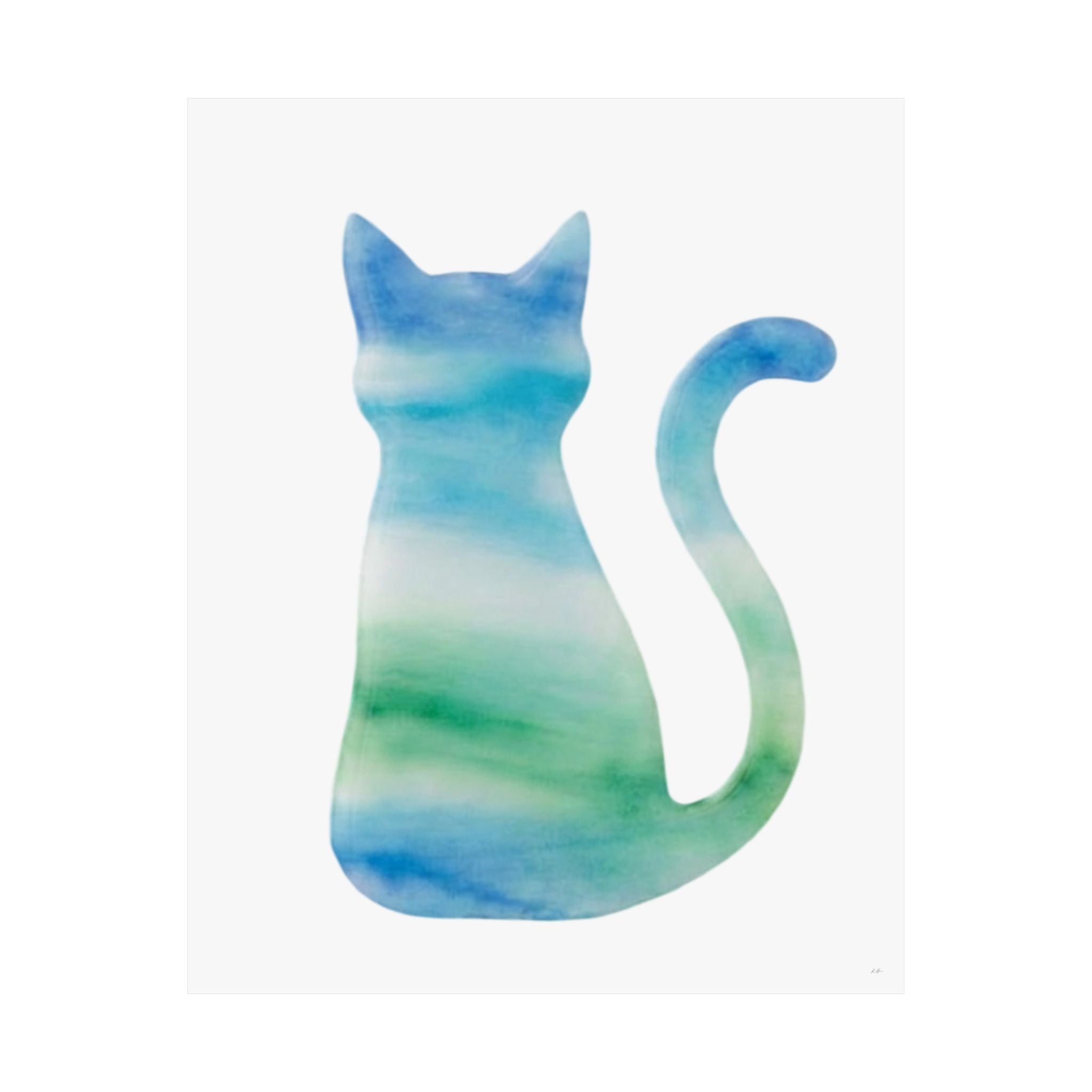Ombre Color Cat Silhouette Poster