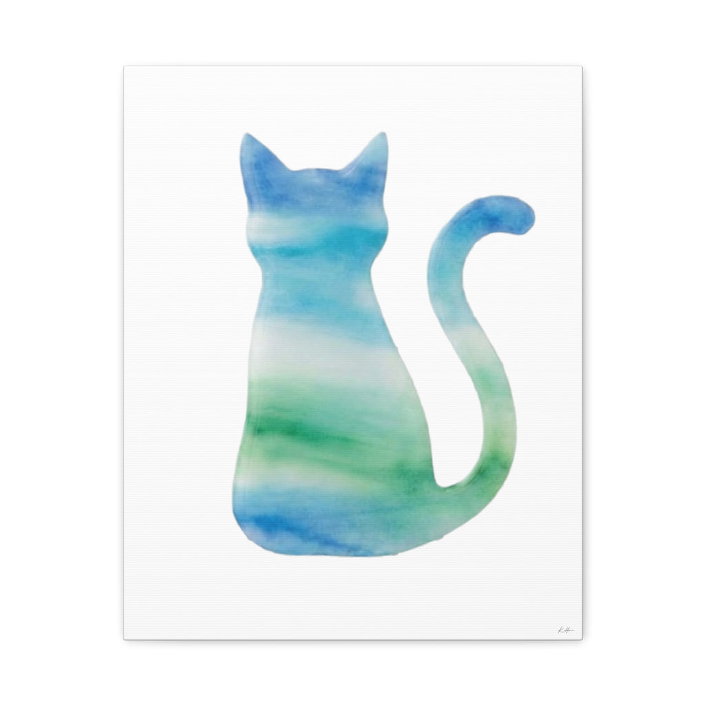 Ombre Color Cat Silhouette Wall Art Print
