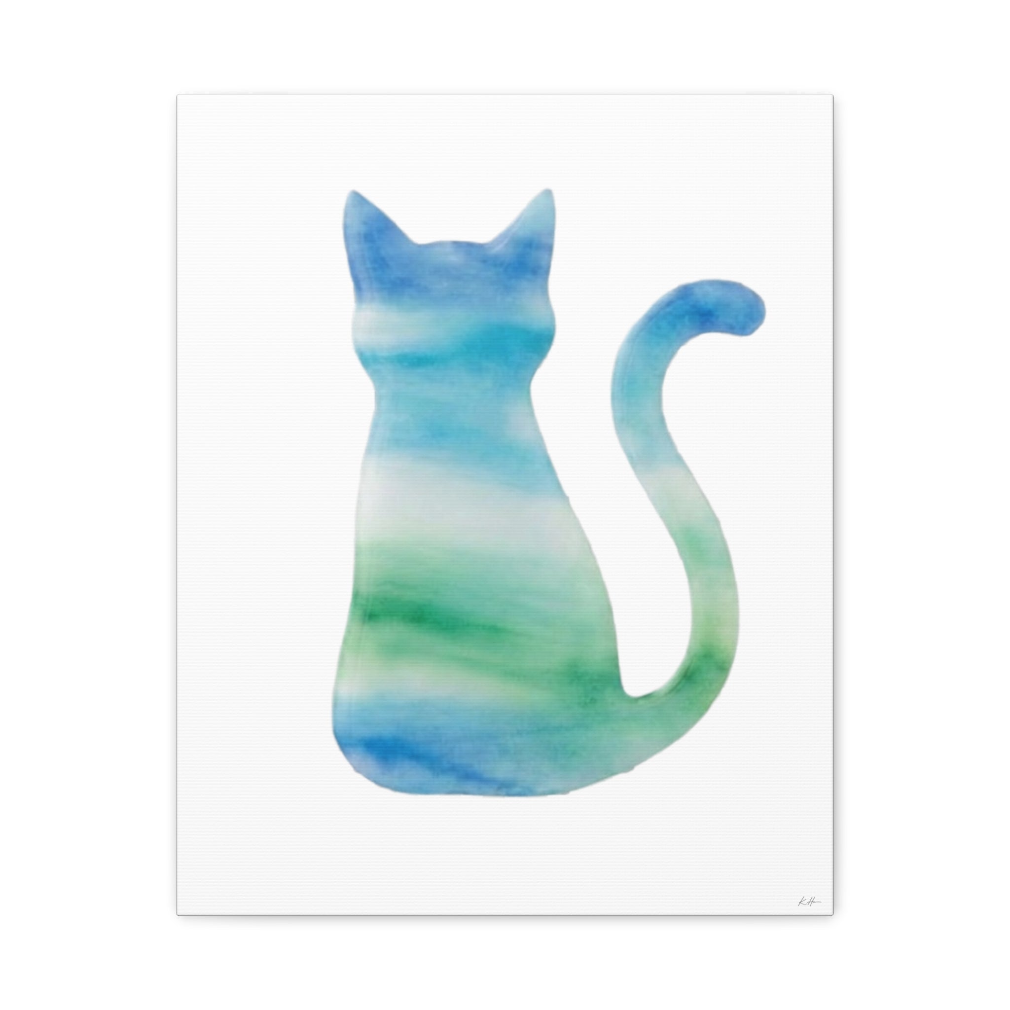 Ombre Color Cat Silhouette Wall Art Print