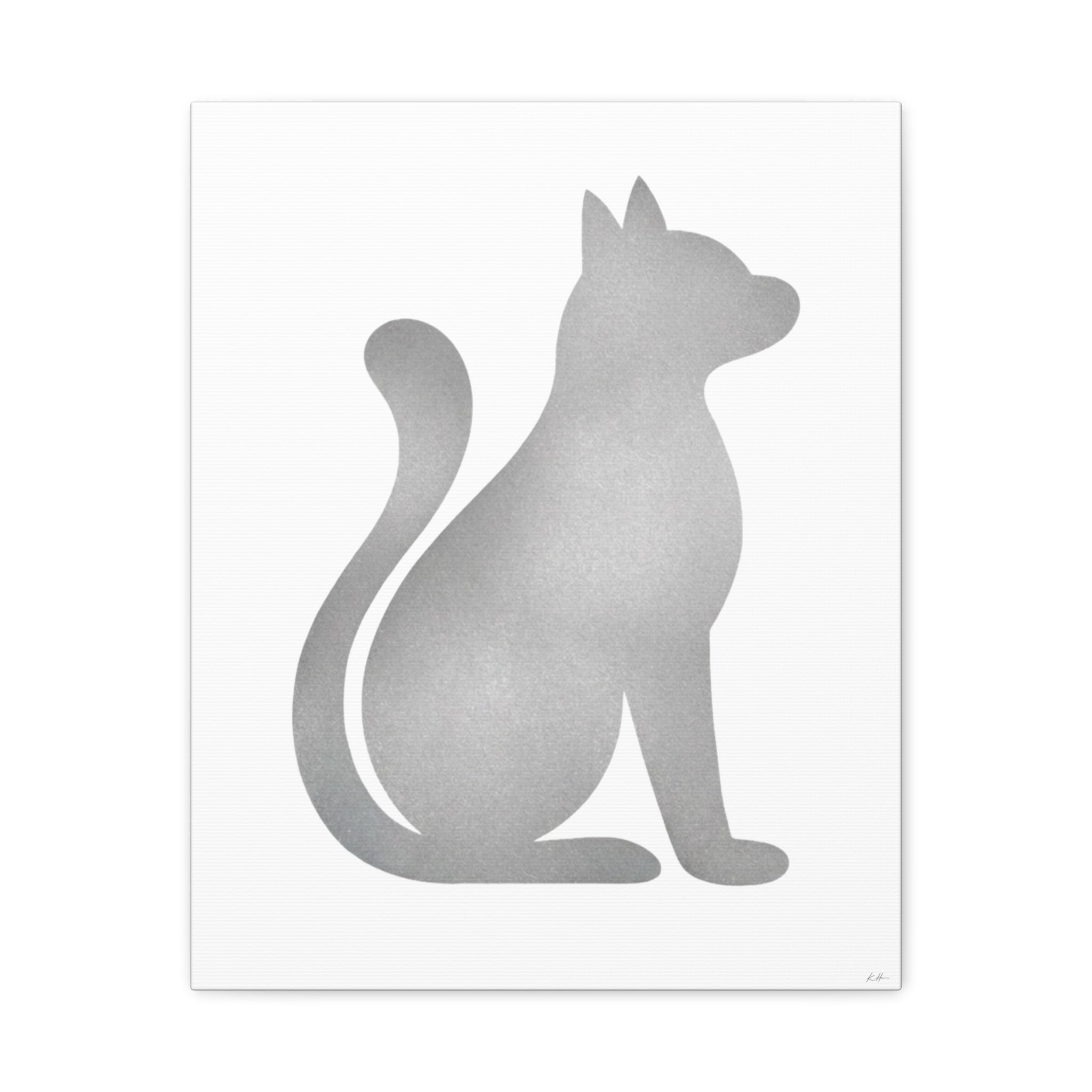 Silver Cat Wall Art Print