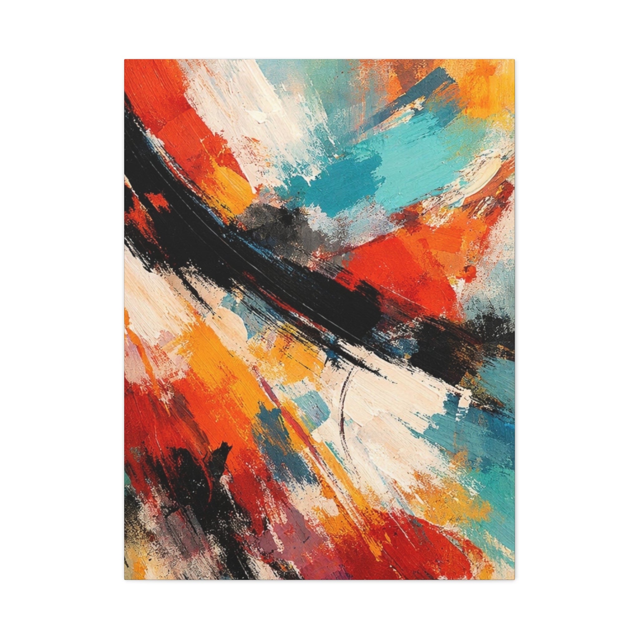 Bold Color Streaks Abstract Wall Art