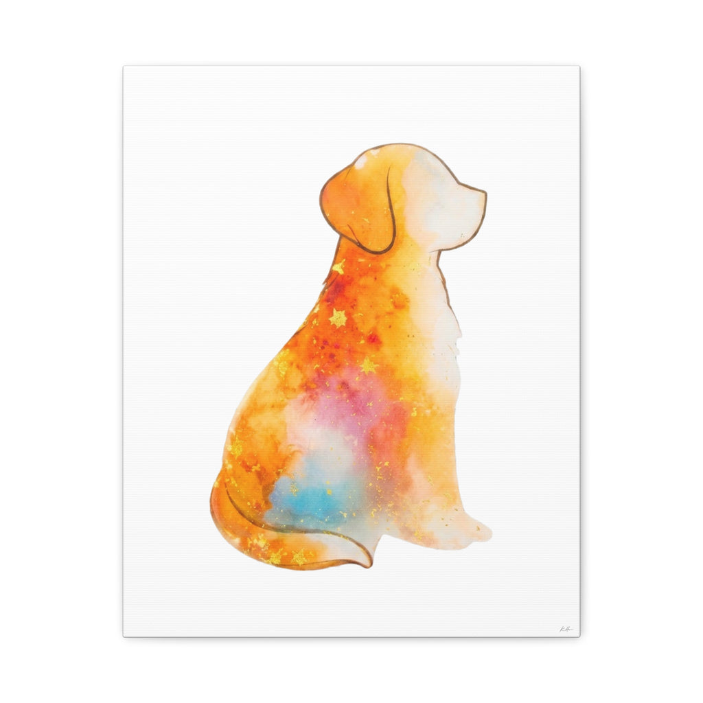Watercolor-Style Dog Silhouette Wall Art Print