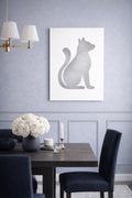 Silver Cat Wall Art Print