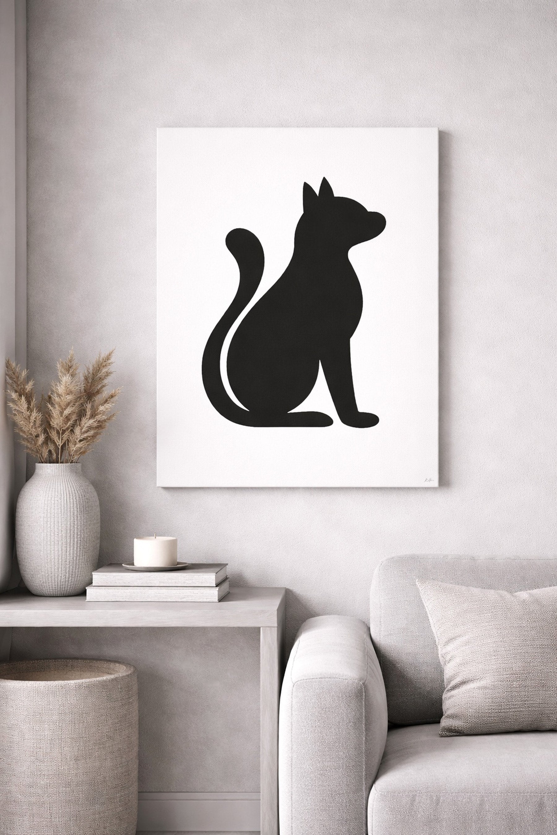 Black and White Cat Wall Art