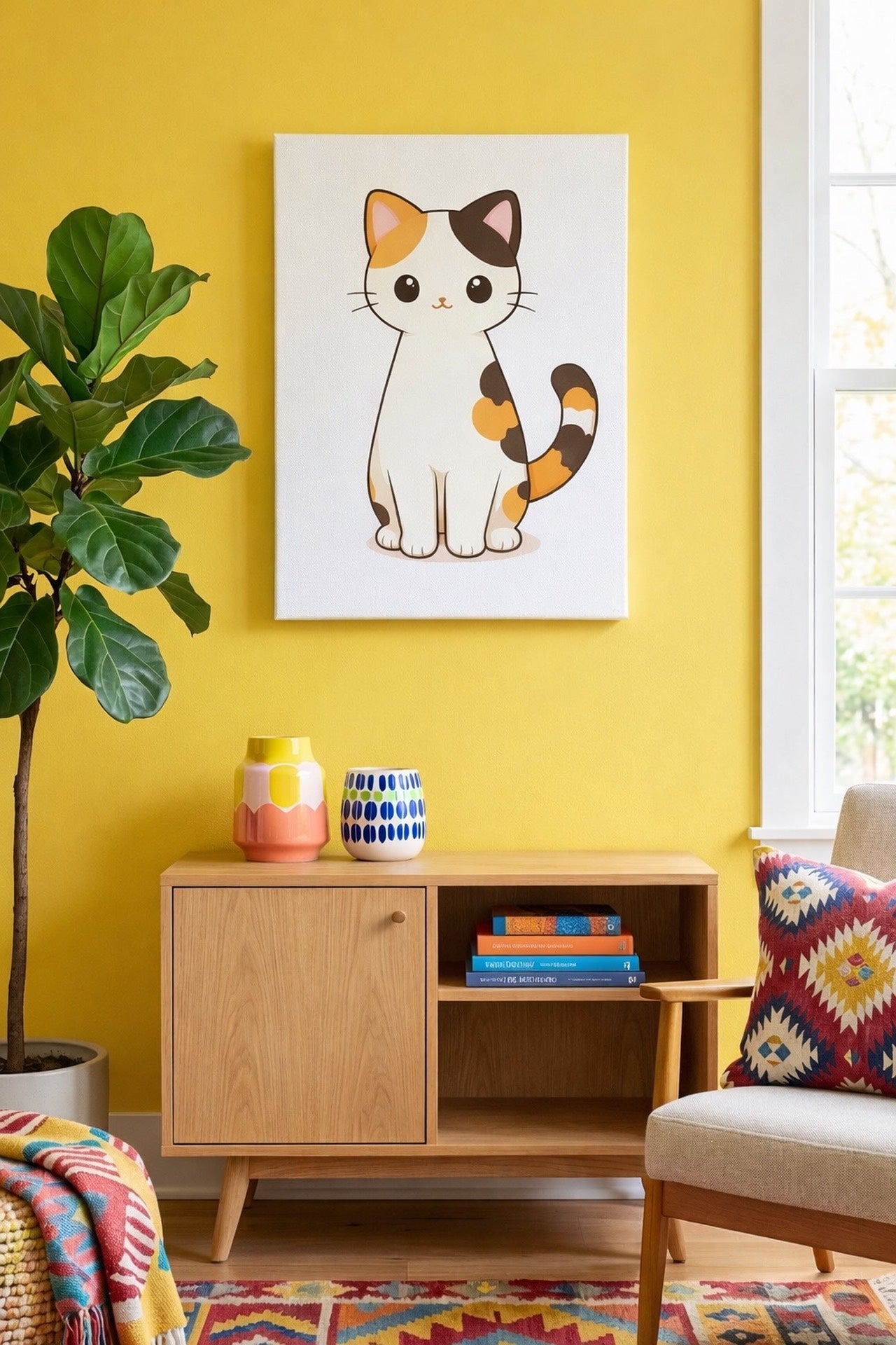 Cute Cat Canvas Wall Art Print