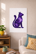 Purple Galaxy Cat Poster