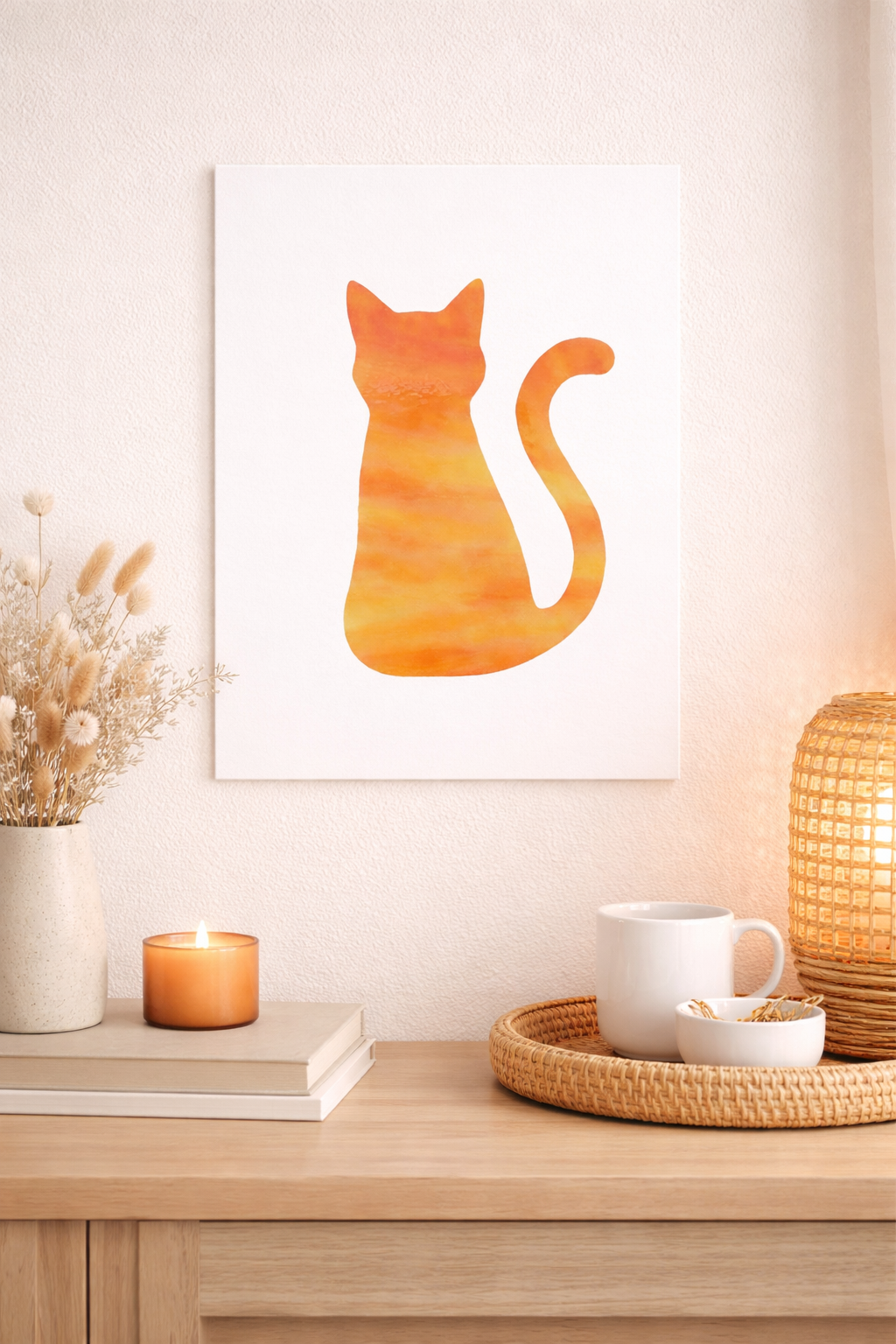 Ombre Color Cat Silhouette Poster