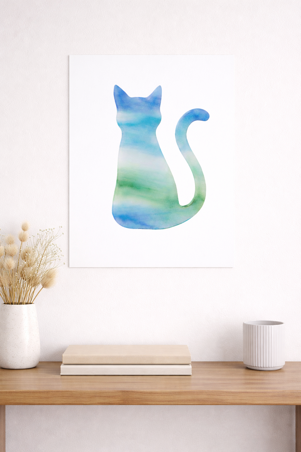 Ombre Color Cat Silhouette Poster