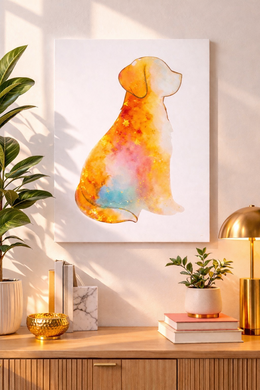 Watercolor-Style Dog Silhouette Poster Print