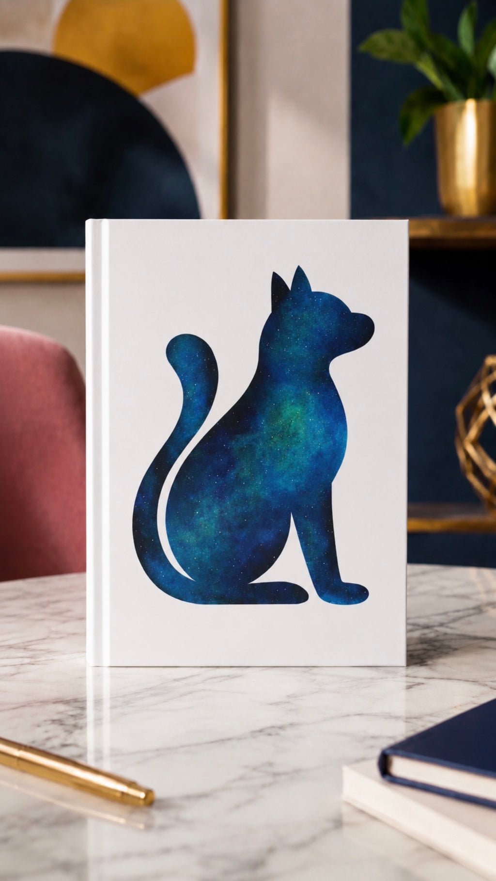 Galaxy Cat Hardcover Journal – Cosmic Cat Notebook