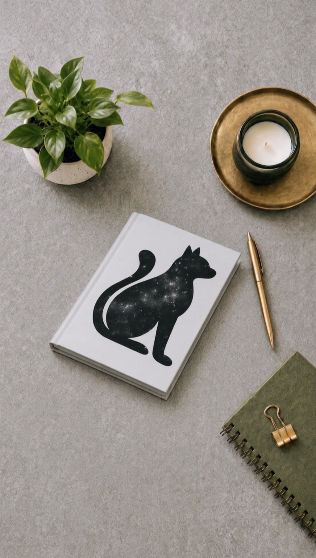 Galaxy Cat Hardcover Journal – Cosmic Cat Notebook