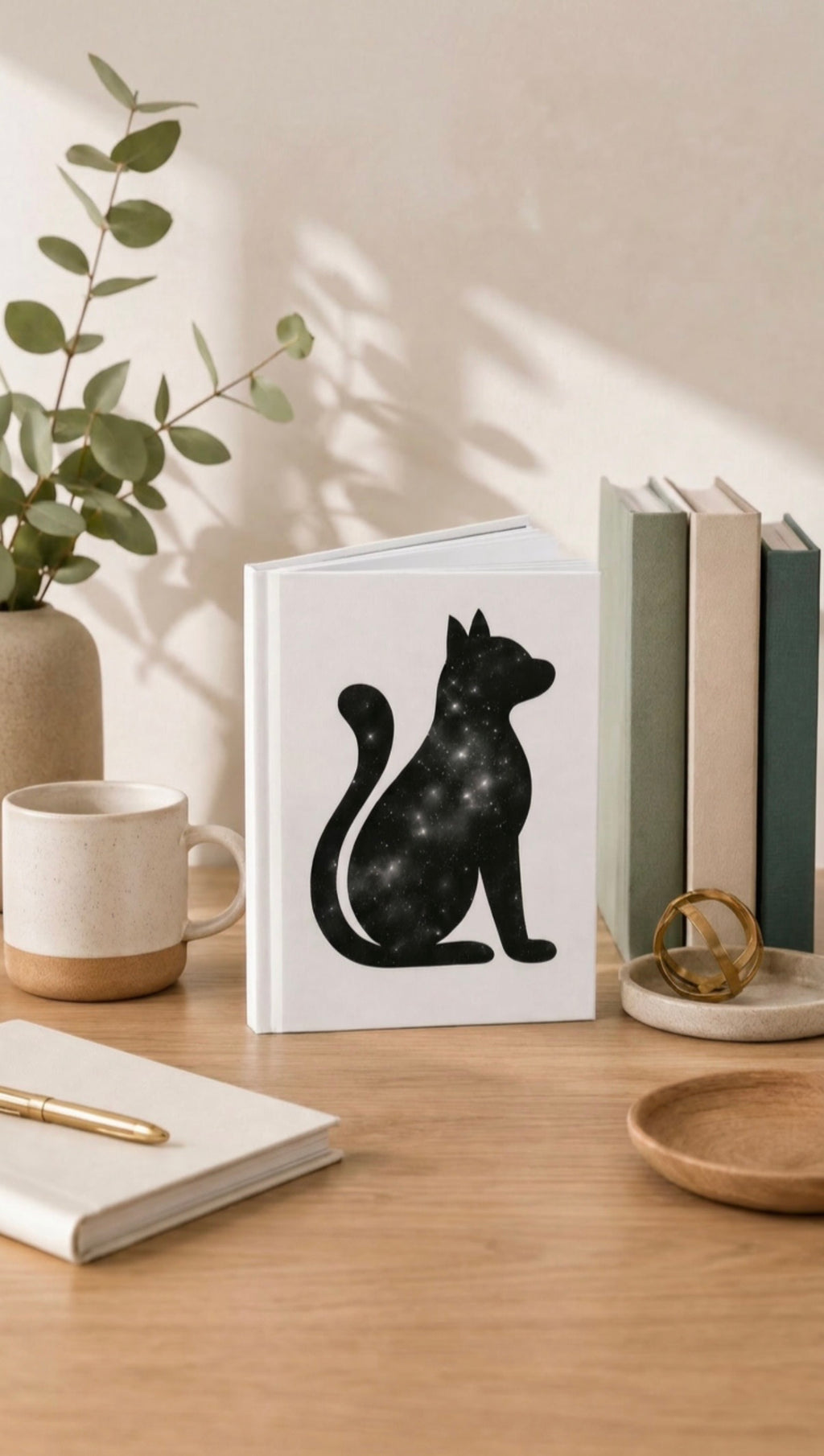 Galaxy Cat Hardcover Journal – Cosmic Cat Notebook