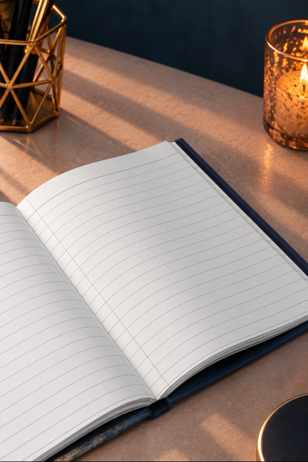 Midnight Gold Abstract Hardcover Journal