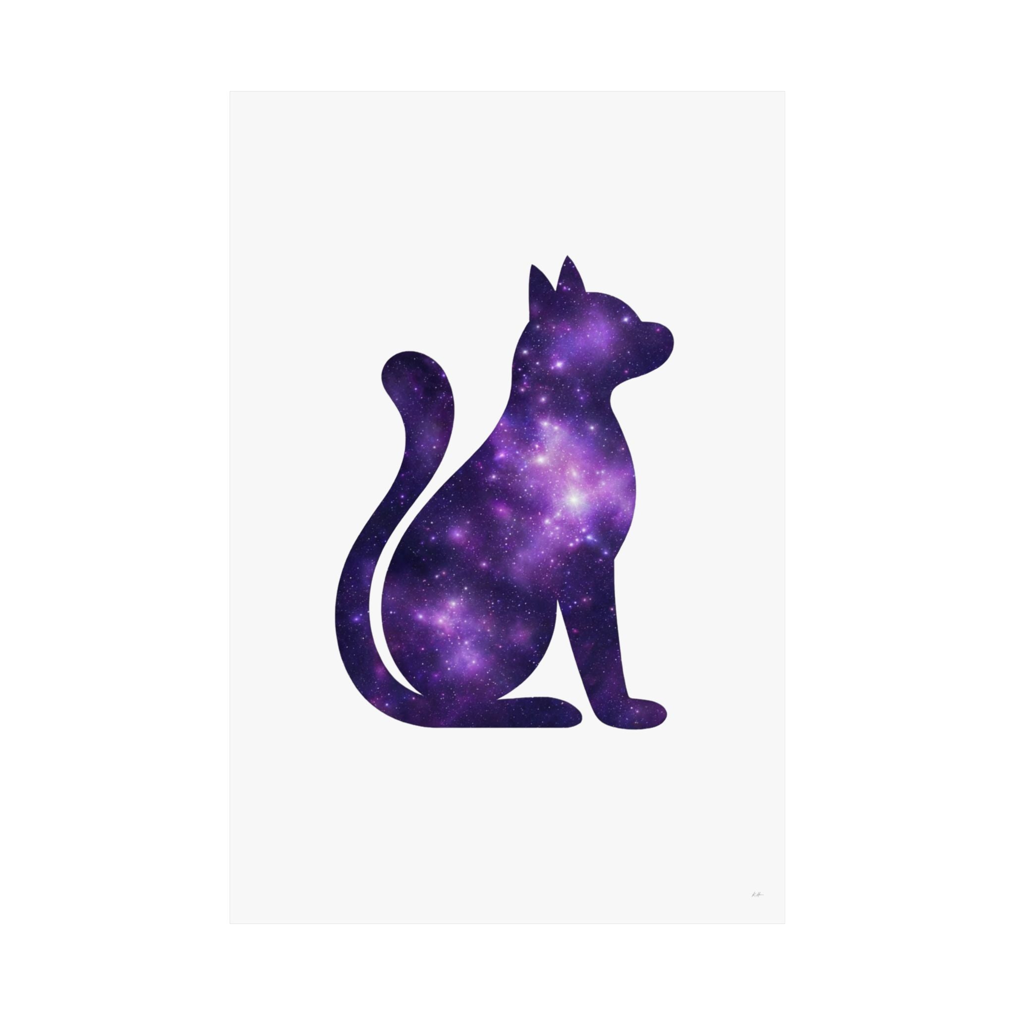 Purple Galaxy Cat Poster