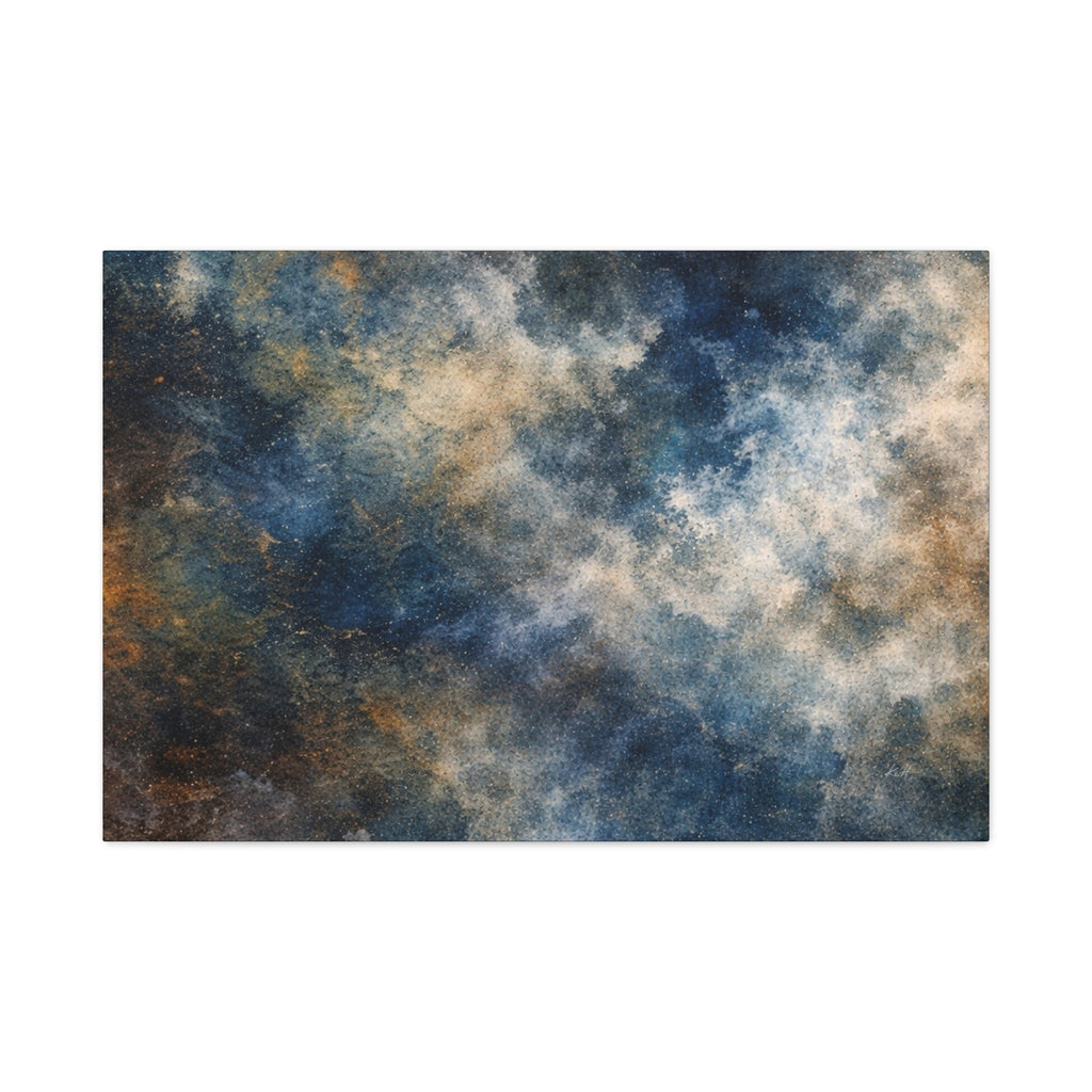 Midnight Gold Abstract Horizontal  Wall Art Print